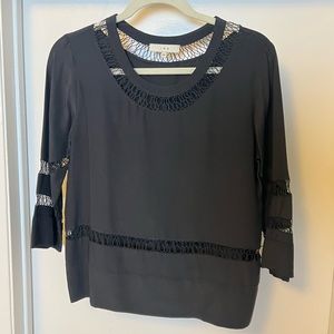 Iro black top with lace detail